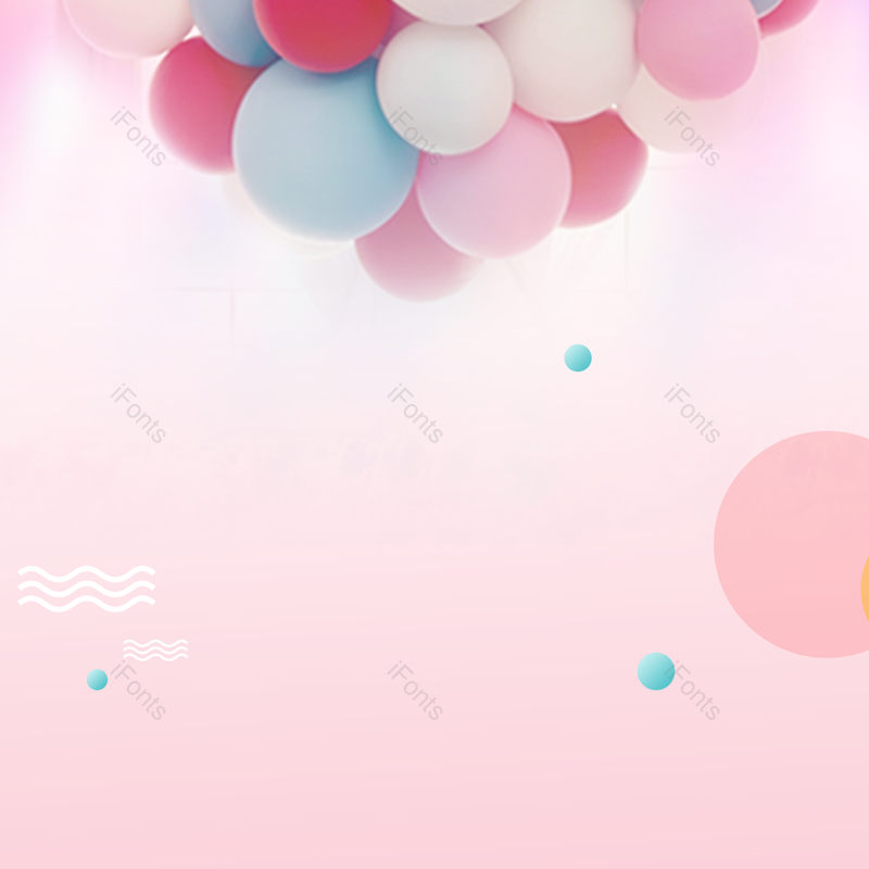 蓝色图片,白色元素,气球PNG,粉色免抠素材