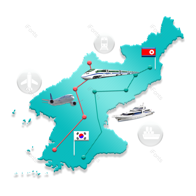 合作图片,韩国元素,地图PNG,免抠素材