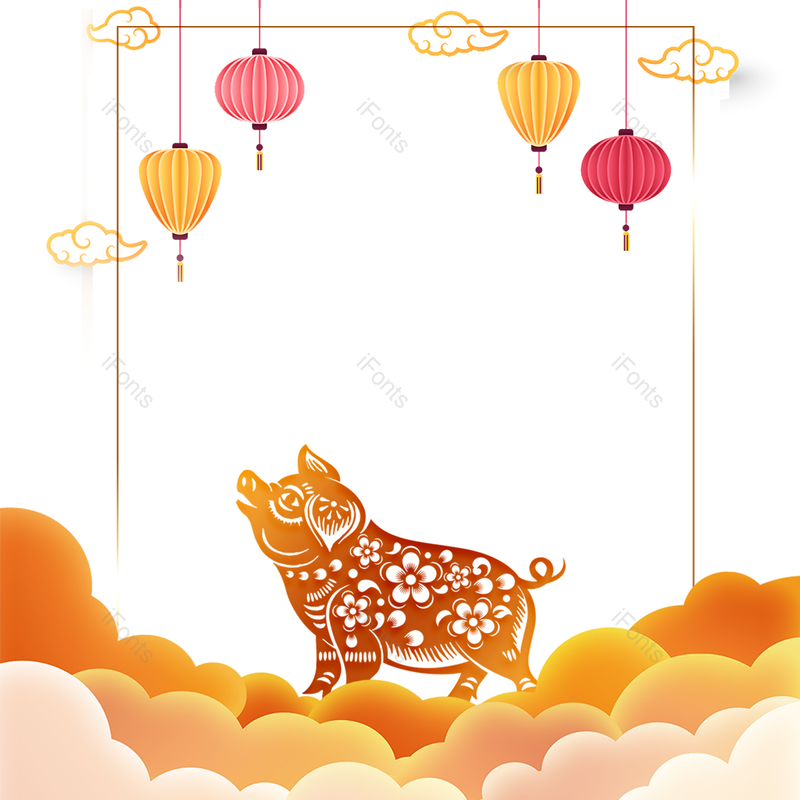 春节图片,剪纸元素,红色的PNG,免抠素材