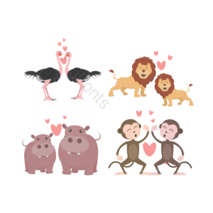 爱情剪贴画 可爱的 动物 唯美主义 情人 情人 爱 珍惜