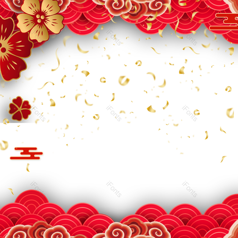祥云图片,春节元素,梅花PNG,简单免抠素材