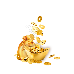 金色材料 金属材料 金日凤 金币 忽闪忽闪 新年素材 财产管理