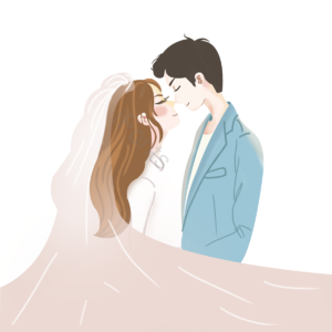 结婚典礼 礼服 插图 创意 情侣  约会 爱情