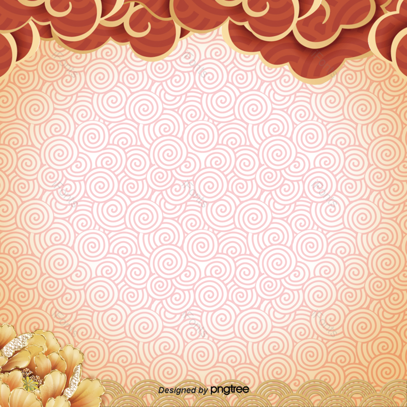春节图片,云纹元素,简单PNG,红色的免抠素材