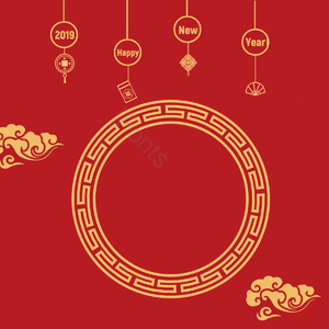 两千一九 中国 中国红 欢腾 模式 圆盒子 风扇 新年
