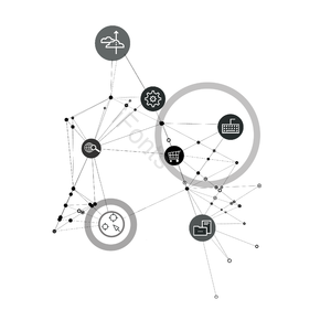 智囊 技术 n 块链条 图标 运数据