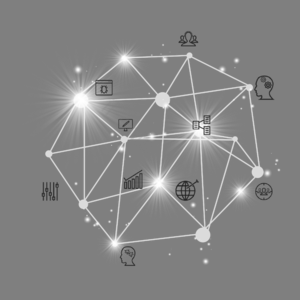 智囊 技术 n 块链条 图标 运数据