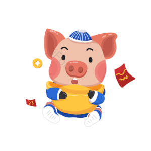 金日凤 金币 猪年 帽子 新年 元宝 蓝色 颜色：粉色