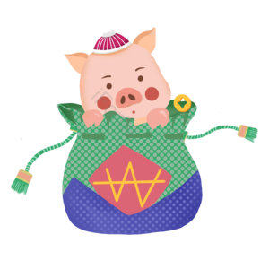 金币 绿色 猪 随机 帽子 新年 手工 卡顿