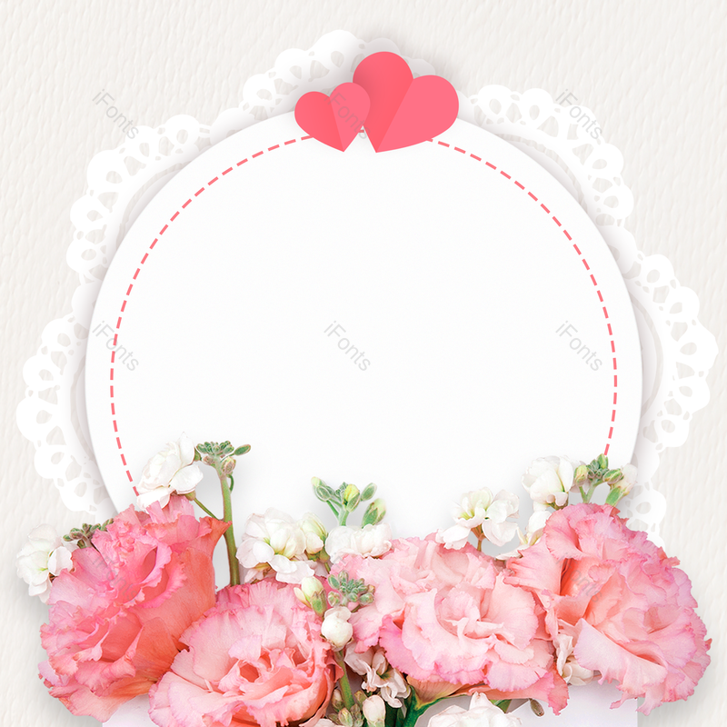 简约图片,花朵元素,鲜花PNG,圆形边框免抠素材