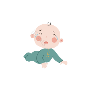 可爱 哭泣 宝宝 手绘 海报 男孩 绿色 婴儿剪贴画