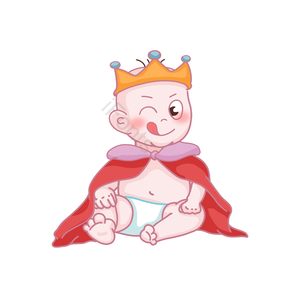 机智 动画片 可爱 尿布 手拉的 插画用图 男婴 皇冠