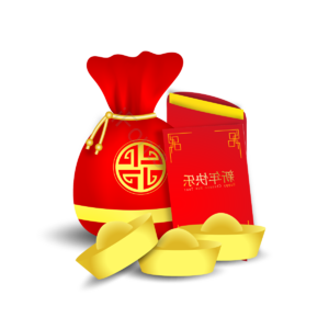 金元宝 红包 福袋 新年快乐 矢量 简约 节日 新年