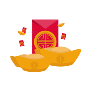 漂浮红包 金元宝 红包 中国风 矢量 新年 春节 喜庆元素