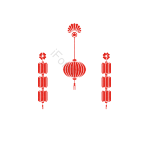 灯笼 背景 红色 春节 剪纸风 挂件