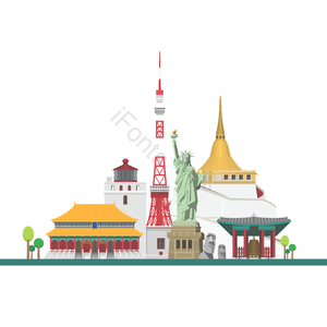 自由女神像 故宫 Moai 东京铁塔 WatPhraKeo 旅游 世界著名景点 环球旅行