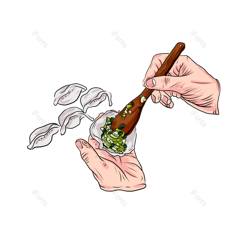 春节图片,包饺子元素,团圆PNG,传统节日免抠素材