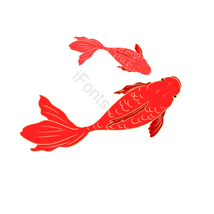 锦鲤 游动 中国风 好运 手绘 春节 习俗 动态