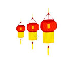 灯笼 春节 喜庆 红色 节日氛围 传统 装饰 挂件