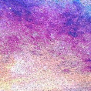 唯美主义 手拉的 星空星河星球 毛笔笔画横钩 紫色 背景 明星剪贴画 手剪贴画