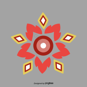 几何图形 花朵 花卉 PNG元素 红色 黄色