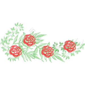 水彩 色彩 彩色 粉色 玫瑰花 花朵 PNG元素