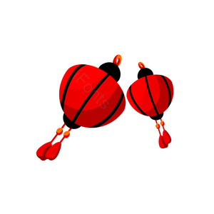 灯笼 古风 卡通 一对 春节 传统 挂件 习俗