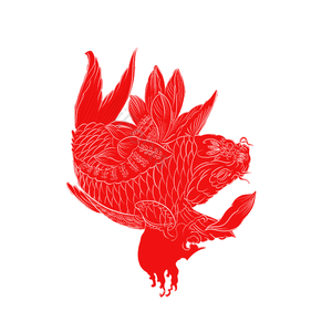 鲤鱼 荷花 剪纸 春节 节日 卡通 装饰 祝福