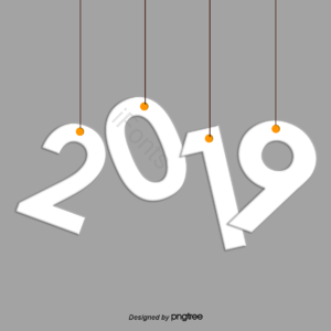白色 简单 2019年 新年 新春 PNG元素