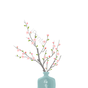 桃花 桃花枝 发芽 绿芽 花朵 花骨朵 清新 秀丽
