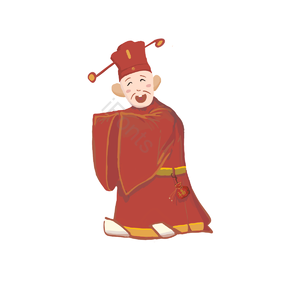 红色 财神爷 财神 中国 新年 春节 元素 钱
