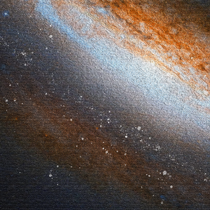 大气 星空 背景 画布质感 油画笔触 橘黄色