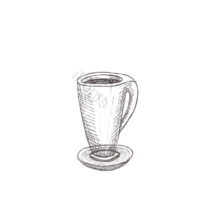 手绘 素描 水杯