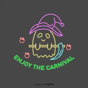 幽灵 镰刀 火 帽子 灯 灯管 荧光灯 狂欢节