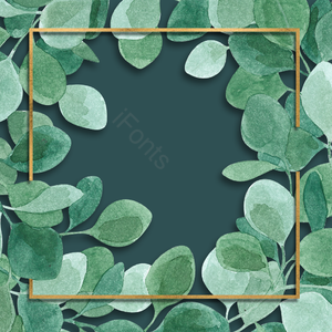 绿色 桉树叶 小清新 边框 简约 植物 春季