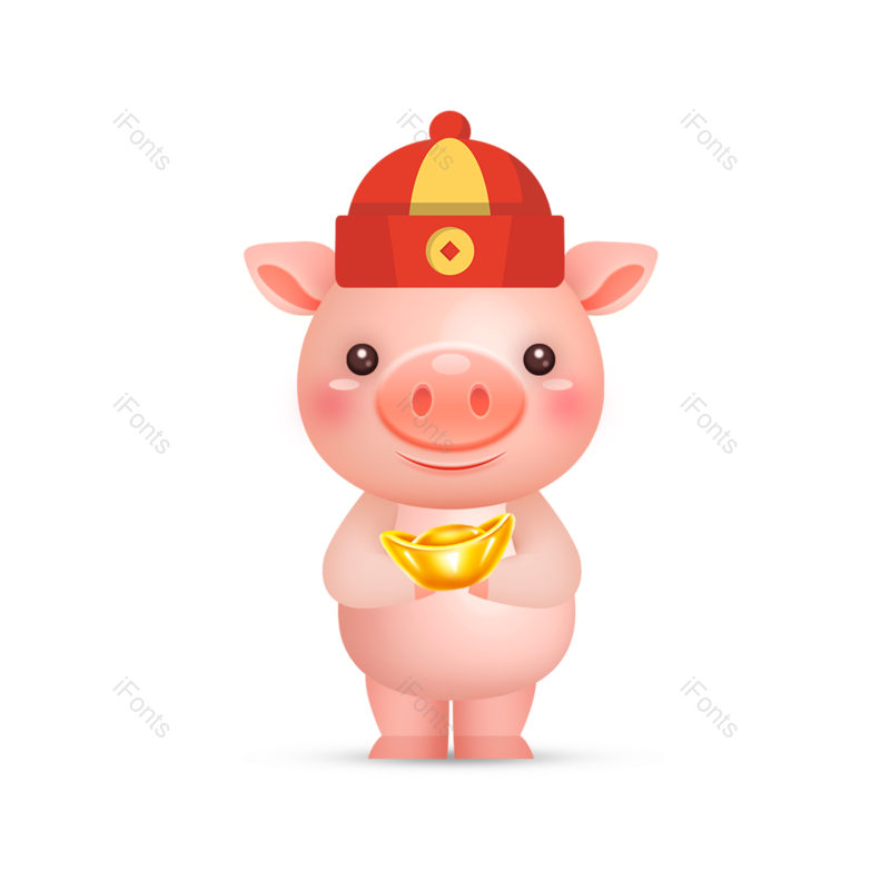 元素图片,清新元素,卡通猪PNG,免抠素材