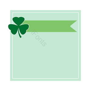 四叶草 边框 丝带 圣帕特里克节 绿色 节日 st patricks