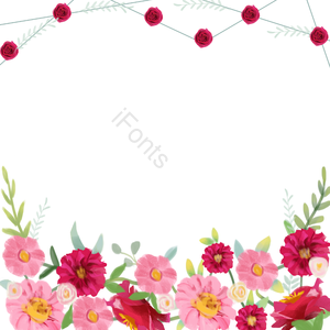 勃艮第花 边框 花边 花朵 结婚 婚礼 请柬 浪漫