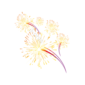 烟花 元素 煙花卡通 年货节 除夕