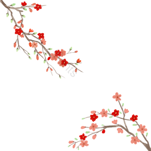 水墨风 梅花 梅花枝 秀丽 清雅 装饰 点缀 花