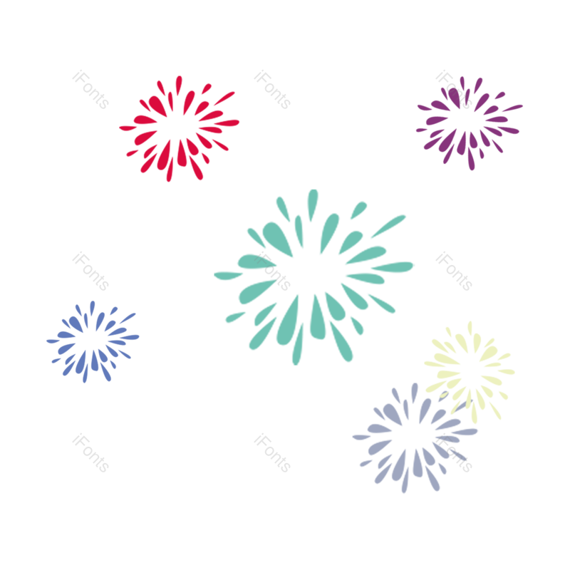节日图片,元素元素,蓝色PNG,烟花免抠素材