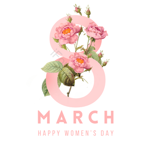 3月8日 妇女节快乐 商务业务 妇女节 时尚 优雅而安静 粉色 花呗