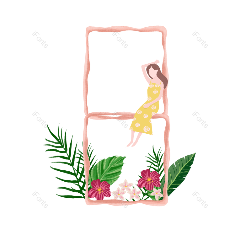 装饰图片,女人元素,花朵PNG,三八女神节免抠素材