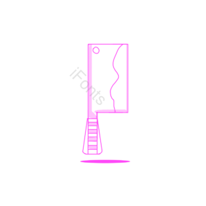 元素 插画 描边 简约 紫色 卡通 菜刀