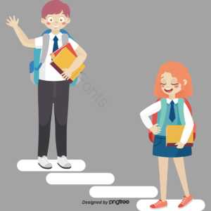 卡通 手绘 可爱 男孩 女孩 学生 PNG元素
