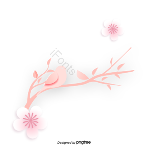 粉色 鸟 树 花 扁平 春天 花