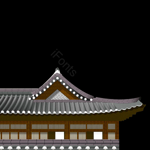 中国风 建筑物 插画 复古 建筑 木质 屋檐