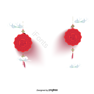 红色 福 中国结 云 中国风 新年