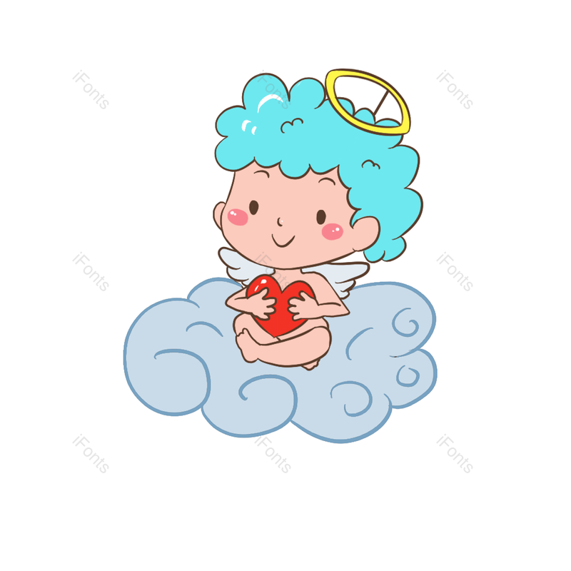 插图图片,卡通元素,天使PNG,云朵免抠素材