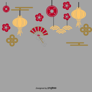 新年 喜庆 春节 新春 灯笼 梅花 金钱 PNG元素